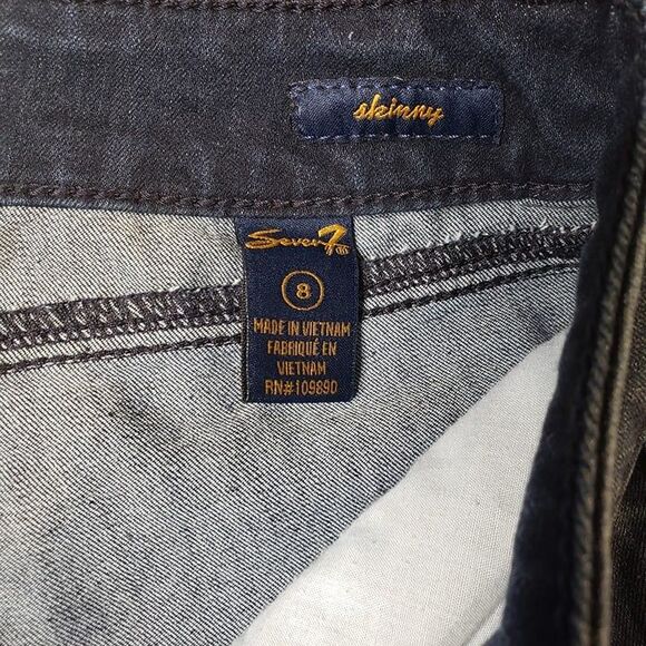 Womens Seven7 Denim Skinny Capris Jeans size 8 Capri Dark Wash - Picture 3 of 9